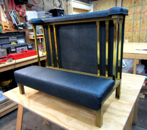 Redone blue kneeler with metallic frames